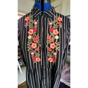 B&W Embroidered Solitaire Dress